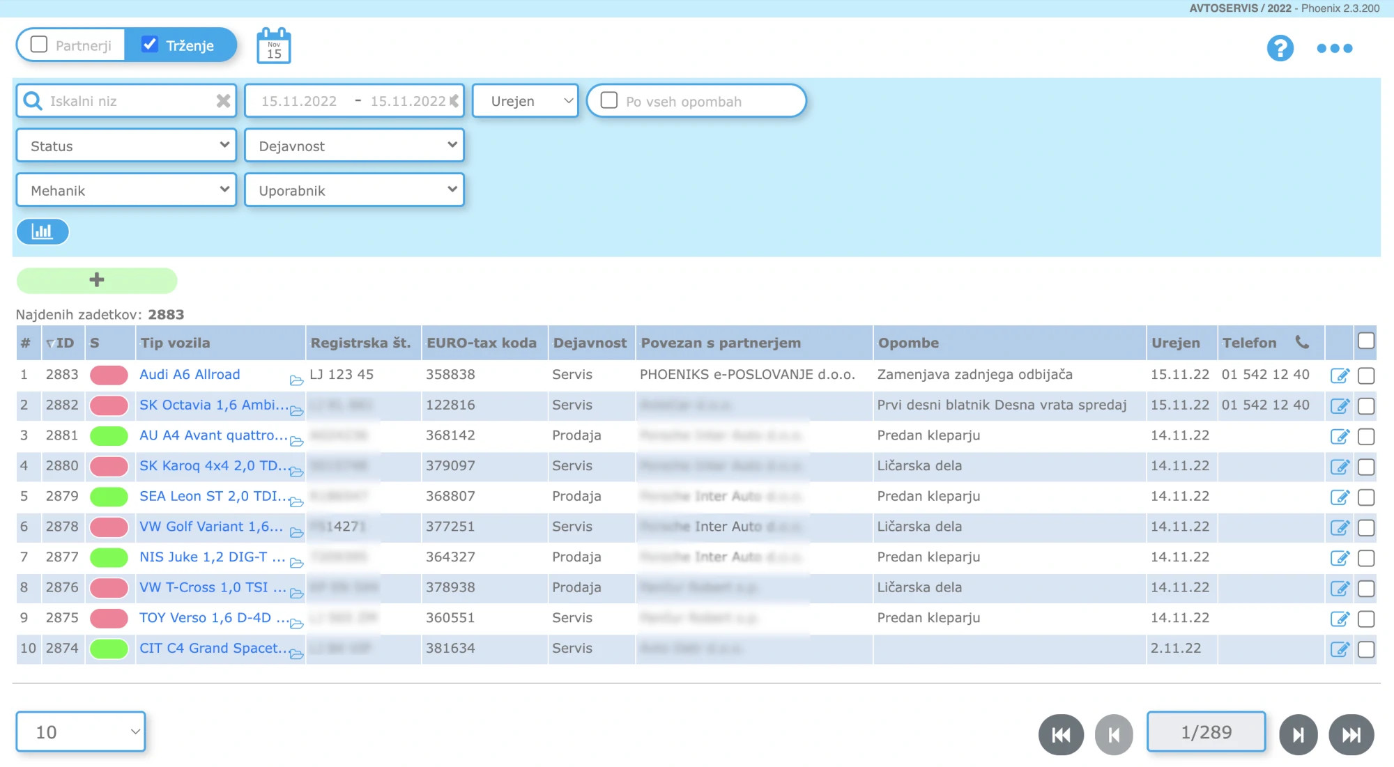 CRM za vodenje vozil in strank