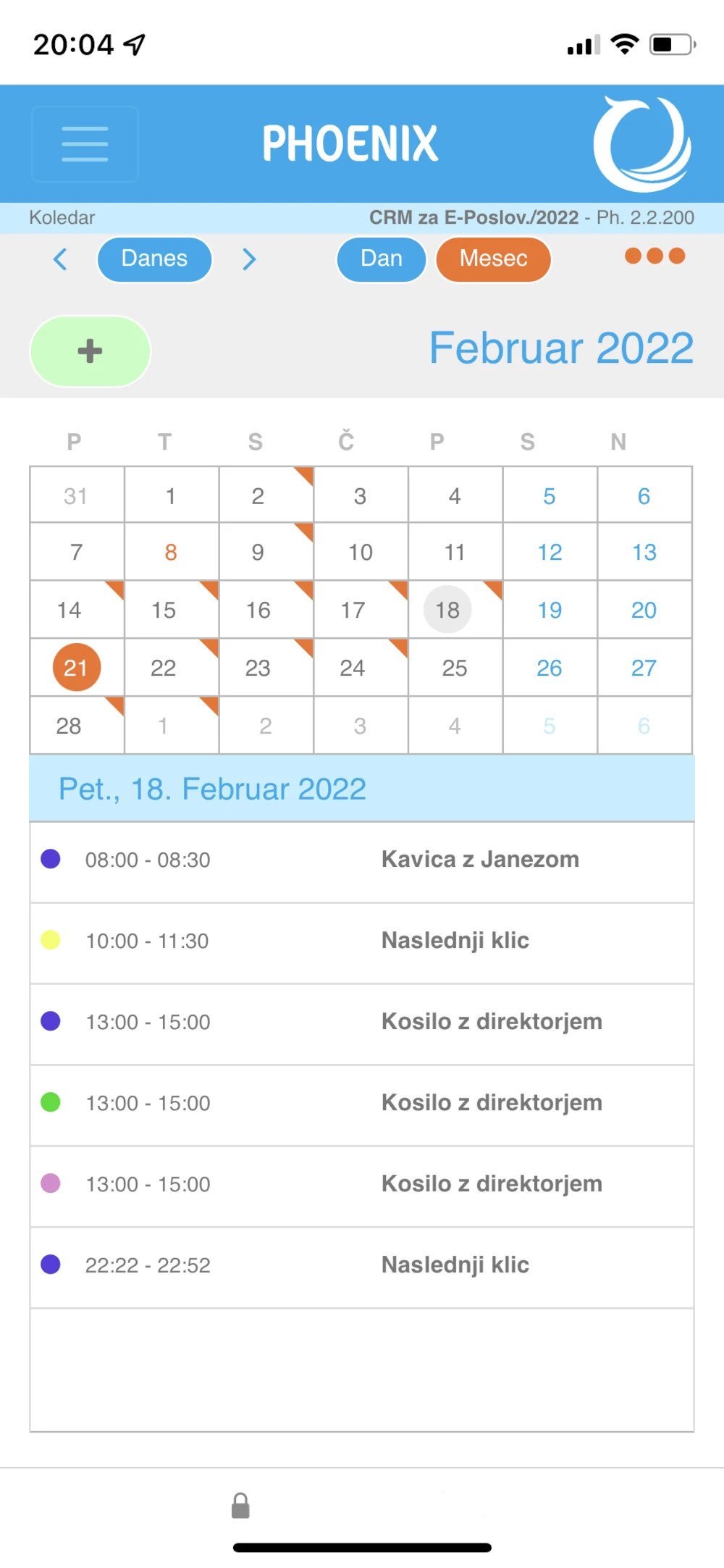 Koledarski pregled za mobilne naprave