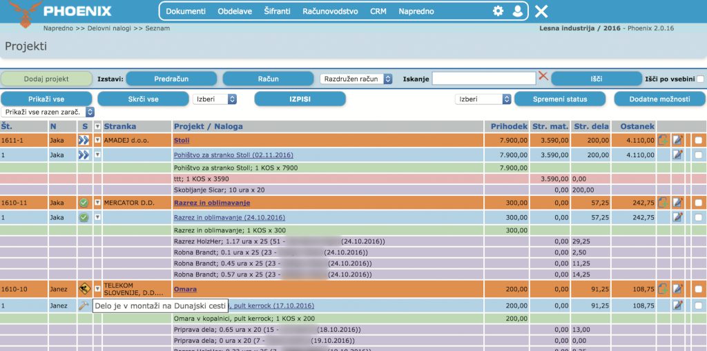 Delovni nalogi, industrijski vmesnik